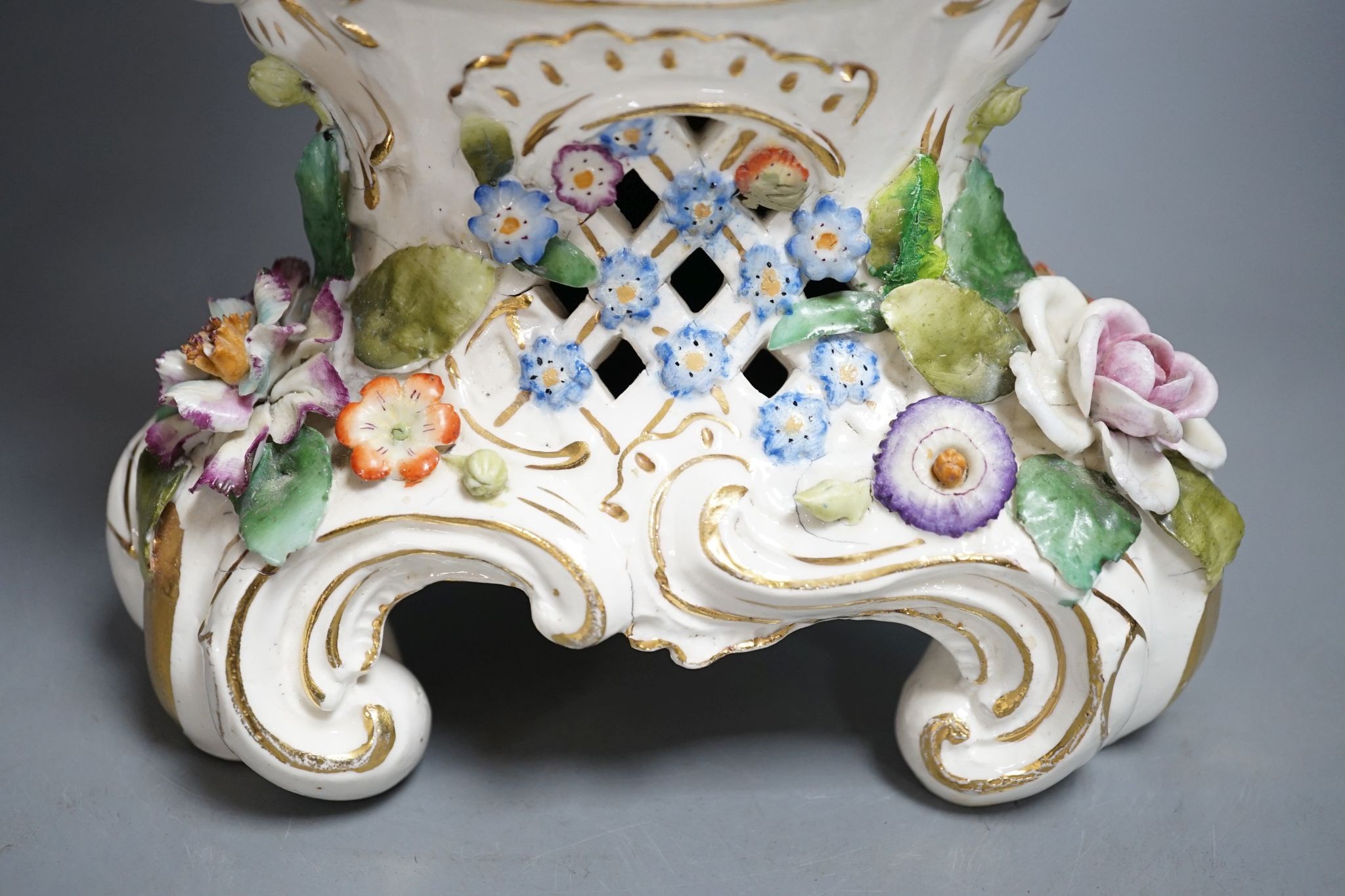 A Sitzendorf porcelain figural centrepiece, 49cm